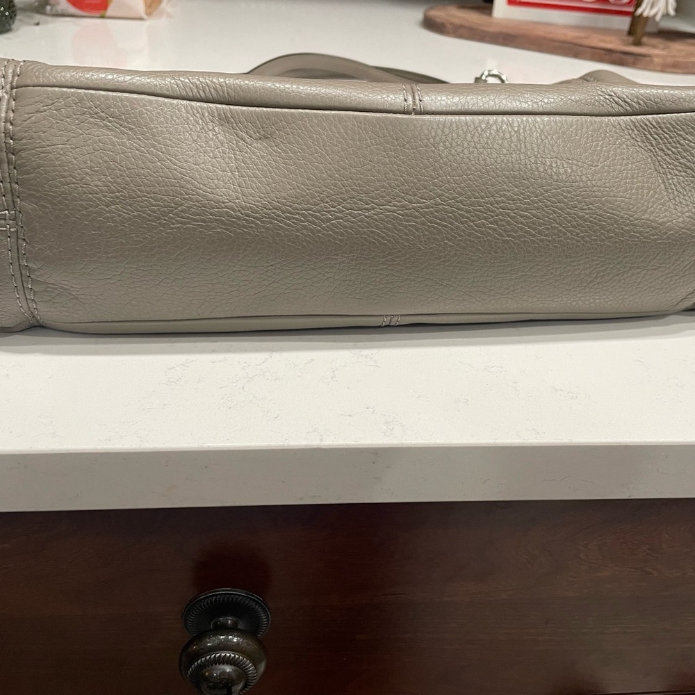 Coach Lexy Edie Shoulder Bag Pebbled Leather Taupe Beige - Picture 8 of 13